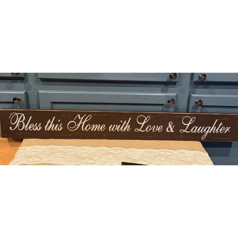 Bless This Home With Love And Laughter Wall Hanging 38x4.5